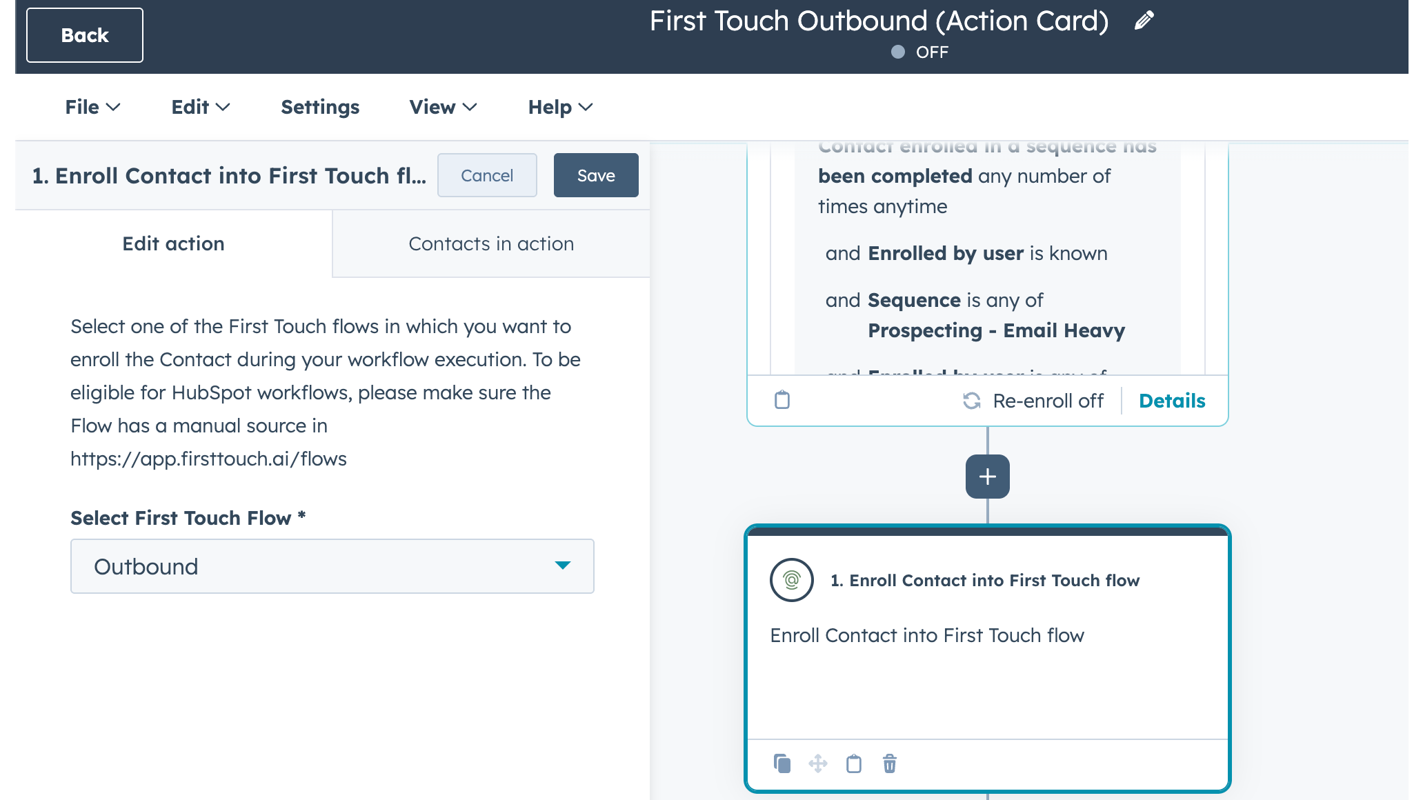 Enroll Contacts into FirstTouch flows